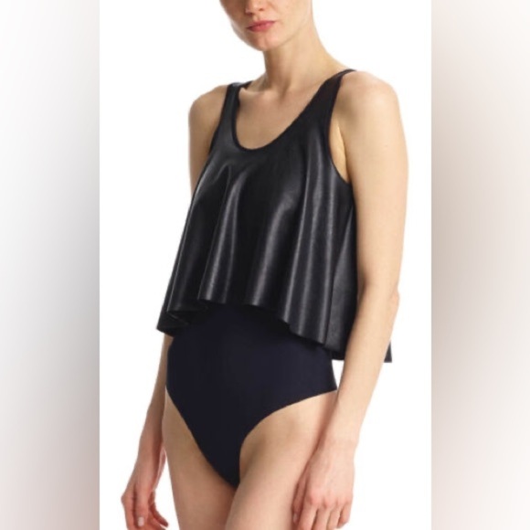 Commando Faux Leather Flowy Bodysuit - Picture 1 of 7